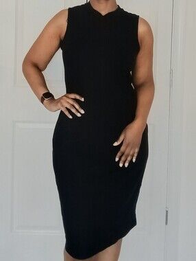 No Boundaries Black Ribbed Knit Tank Dress